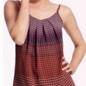CAbi Style #555 M- Gradient Colors of Reds and Purples, Houndstooth Print Cami